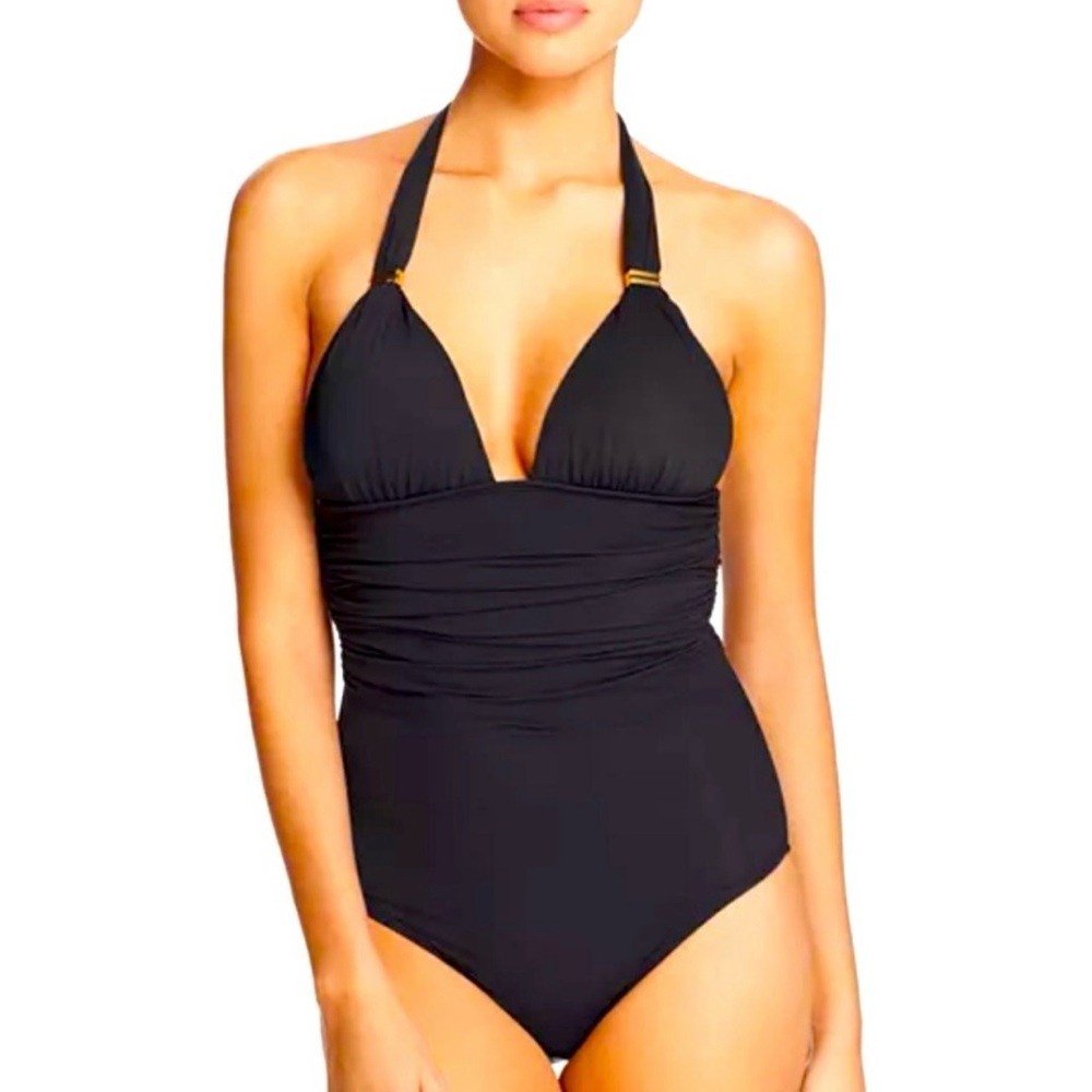 Vix Bia Ruched Halter One Piece Swimsuit